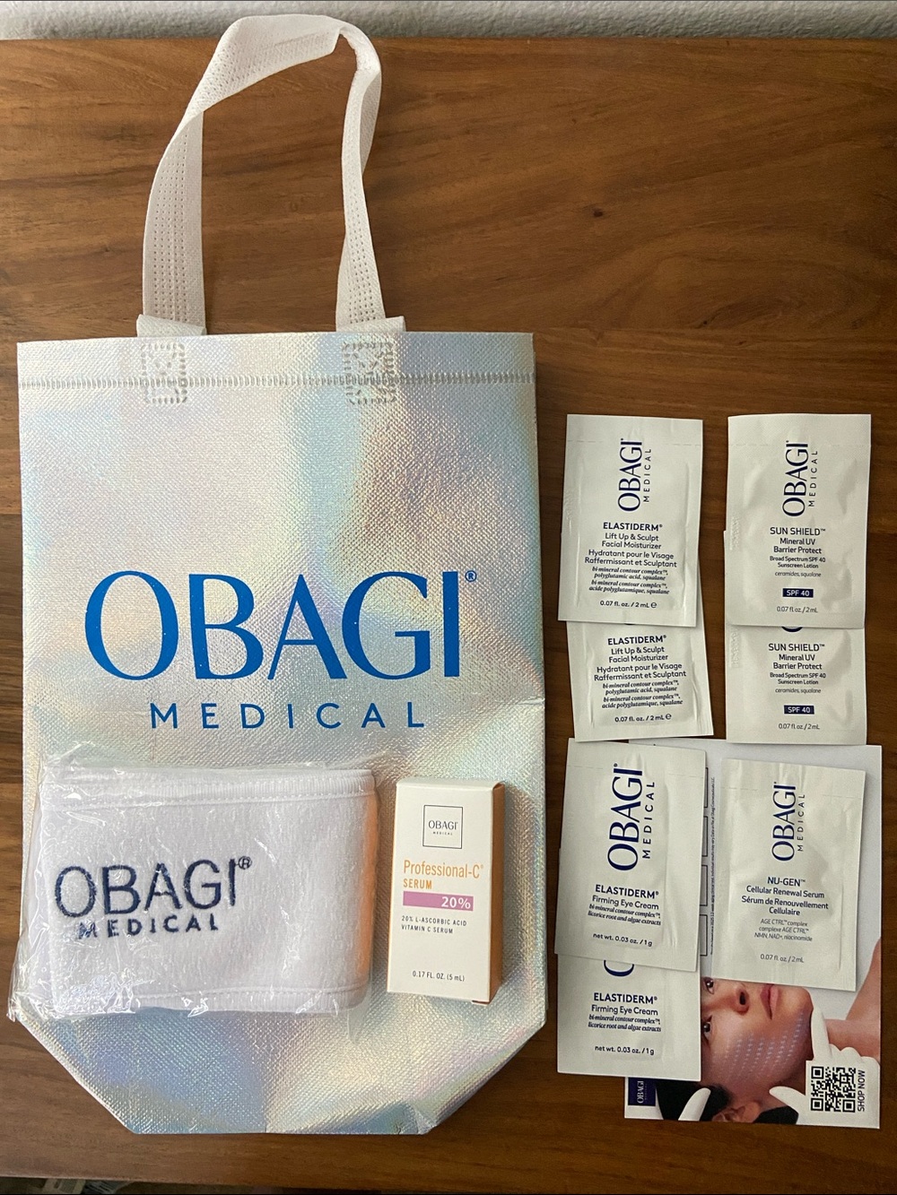 Obagi Skincare samples- Professional-C 20% Vitamin C Serum Elastiderm Tote 10pc
